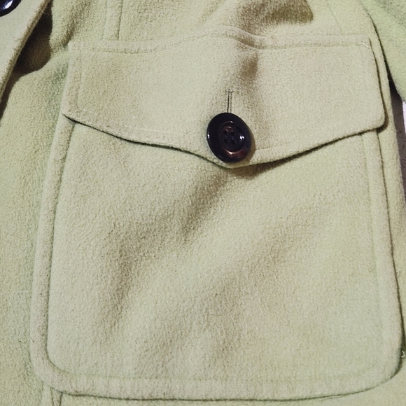 TRIBAL Mint Green Wool/Angora Peacoat Jacket Size: 14 - Picture 3 of 10